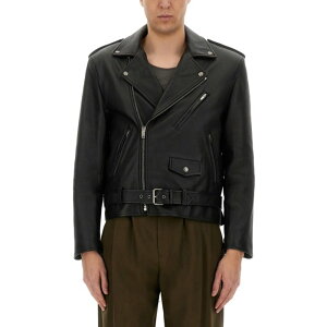 Saint Laurent �T�����[���� �����Y ���U�[&�t�@�[�W���P�b�g�E�R�[�g 822089YCOQ21000 LEATHER BIKER JACKET BLACK 48 50 �y���������E�֐ō��z