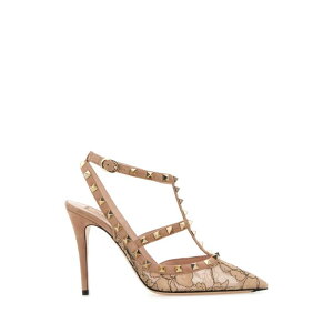 Valentino Garavani ���@�����e�B�m ���f�B�[�X �p���v�X�E�n�C�q�[�� 7W0S0393UJZC3Y Powder pink lace and suede Rockstud pumps Floral 36 37 37.5 38 38.5 39 40 41 �y���������E�֐ō��z