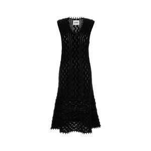 Jil Sander �W���T���_�[ ���f�B�[�X �����s�[�X�E�h���X�E�I�[���C������ J02CT0560J15476001 Abito in cotone nero Black 34year 36year �y���������E�֐ō��z