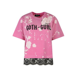 yyVubNtCf[ő80%OFF+P2{~zDsquared2 fB[XNGA[h fB[X TVcEJbg\[ S75GD0319S22427399 T-shirt with ripped and bleached effect Pink M XS yE֐ōz