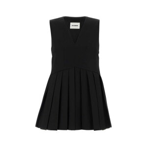 Jil Sander �W���T���_�[ ���f�B�[�X �^���N�g�b�v�E�L���~�\�[�� J01NC0175J40002001 Black wool top Black 34year 36year �y���������E�֐ō��z