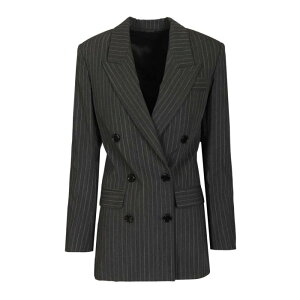 Isabel Marant �C�U�x�� �}���� ���f�B�[�X �u���U�[�E�W���P�b�g 26PVE0538FDD1F01I02AN Double-breasted pinstriped blazer Grey FR30 FR32 FR34 FR36 FR38 FR40 FR42 FR44 FR46 FR48 FR50 FR52 FR54 FR56 FR58 34 38 36 �y���������E�֐ō�