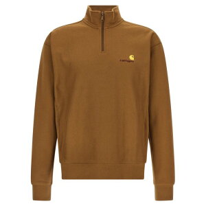 yyVC[OXӍՍő80%OFF+P2{~zCarhartt WIP J[n[g Y XEFbgEt[fB[ I027014HZXX 'Half zip American Script sweat' sweatshirt Brown L M S XL yE֐ōz