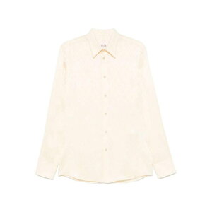Valentino Garavani @eBm Y VcEuEX 6V3AB111ARWRA3 `Toute La V` Slim Long Sleeve Shirt White 39 40 41 42 yE֐ōz