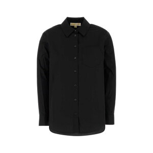 MICHAEL MICHAEL KORS �}�C�P���E�}�C�P���E�R�[�X ���f�B�[�X �V���c�E�u���E�X MT540TYF4CBLACK Black stretch poplin shirt Stripped XS S M �y���������E�֐ō��z