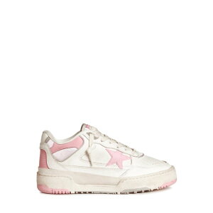 Golden Goose �S�[���f���O�[�X ���f�B�[�X �X�j�[�J�[ GWF00630F00571110310 FORTY2 DISTRESSED FINISH LEATHER AND FABRIC SNEAKERS WITH PINK STAR 10310 WHITE/PINK 37 38 39 36 40 41 35 �y���������E�֐ō��z