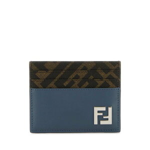 FENDI �t�F���f�B �����Y ���z�E�J�[�h�P�[�X 7M0164AFF2F1SCC Multicolor leather and canvas cardholder Multicoloured onesize �y���������E�֐ō��z