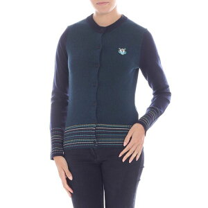 KENZO �P���]�[ ���f�B�[�X �j�b�g�E�Z�[�^�[�E�J�[�f�B�K�� 2CA57186076 Green cardigan with multicolor edges Blue XL �y���������E�֐ō��z