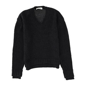 "OUR LEGACY �A���[���K�V�[ �����Y �j�b�g�E�Z�[�^�[�E�J�[�f�B�K�� M4253FCCHARCOALLOWTWISTMERINO ""FALSE V-NECK"" SWEATER BLACK 48 52 50 46 �y���������E�֐ō��z"