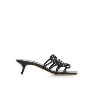 LOEWE ���G�x ���f�B�[�X �T���_�� LPEA465X071100 Anagram Petal Calfskin Slides Black 37 39 41 40 38 �y���������E�֐ō��z