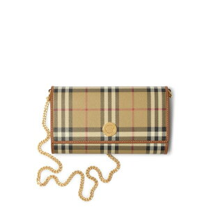 Burberry �o�[�o���[ ���f�B�[�X ���z�E�J�[�h�P�[�X 8109798A9534 CHECK WALLET WITH CHAIN SHOULDER STRAP Nude & Neutrals onesize �y���������E�֐ō��z