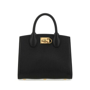 FERRAGAMO �t�F���K�� ���f�B�[�X �n���h�o�b�O�E�V�����_�[�o�b�O 211424750036NEROBONBON Black leather The Studio handbag Black onesize �y���������E�֐ō��z