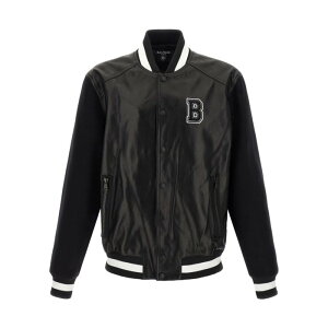 yyVX[p[Z[ ő75%OFF+P2{zBalmain o} Y JWAWPbgExXg FH1TF995MH22EAP 'Varsity' bomber jacket White/Black IT48 IT50 IT54 yE֐ōz