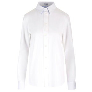 LOEWE ���G�x ���f�B�[�X �V���c�E�u���E�X S540Y05X972100 White cotton twill shirt White FR34 FR36 FR38 FR30 FR32 FR40 FR42 FR44 FR46 FR48 FR50 FR52 FR54 34 36 �y���������E�֐ō��z