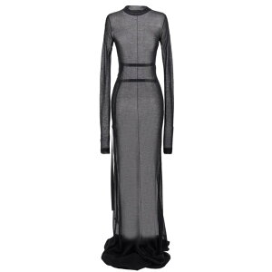 Ann Demeulemeester �A���h�D�������X�e�[�� ���f�B�[�X �����s�[�X�E�h���X�E�I�[���C������ 2301WKN43KN008099 'Ma here' dress Black M S XS �y���������E�֐ō��z