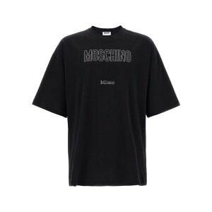 MOSCHINO ���X�L�[�m �����Y T�V���c�E�J�b�g�\�[ V071052411555 Rhinestone logo T-shirt Black L M S XL 2XL �y���������E�֐ō��z