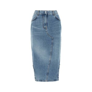 GIVENCHY �W�o���V�B ���f�B�[�X �X�J�[�g BW40TJ5Y9T452 Denim midi skirt Blue 36 38 �y���������E�֐ō��z