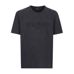 Balmain �o���}�� �����Y T�V���c�E�J�b�g�\�[ FH1EG000BC72YGD BALMAIN VINTAGE EMB T-SHIRT - REG FIT YGD GRIS GRIS L M S XL XS �y���������E�֐ō��z
