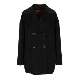 Max Mara Studio �}�b�N�X�}�[�� �X�e���f�B�I ���f�B�[�X �R�[�g 2616081061600675006 Double-breasted wool and cashmere jacket Black IT34 IT36 IT38 IT40 IT42 IT44 IT46 IT48 IT50 IT52 IT54 42 44 �y���������E�֐ō��z