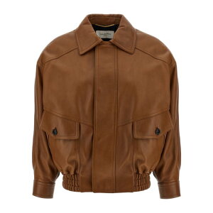 yyVC[OXӍՍő80%OFF+P2{~zSaint Laurent T[ fB[X U[&t@[WPbgER[g 842948YCSK22080 Leather bomber jacket Brown FR36 FR34 38 yE֐ōz