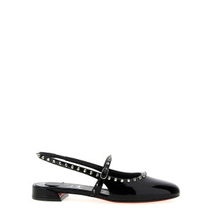 Christian Louboutin �N���X�`���� ���u�^�� ���f�B�[�X �t���b�g�V���[�Y 1250701B439 'Sweet Janispikes' slingbacks Black 361/2 371/2 381/2 IT351/2 IT36 IT361/2 IT37 IT371/2 IT38 IT381/2 IT39 IT391/2 IT40 IT41 36 37 38 39 40 35.5 36.... 