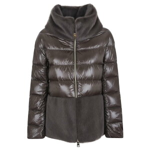 yyVC[OXӍՍő80%OFF+P2{~zHerno wm fB[X _EWPbgER[g PI001933D12017Z9480 CAPE IN ULTRALIGHT NYLON AND FAUX FUR 9480 ANTRACITE 40 42 44 46 38 yE֐ōz