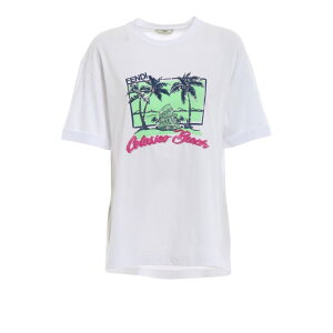 FENDI �t�F���f�B ���f�B�[�X T�V���c�E�J�b�g�\�[ FS7011A3BPF0ZNM Colosseo Beach white Tee White XS �y���������E�֐ō��z