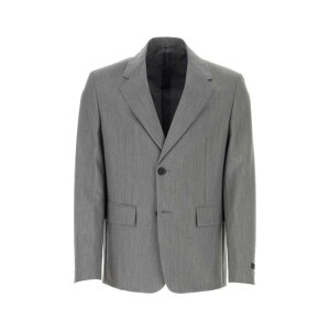 Prada �v���_ �����Y �u���U�[�E�W���P�b�g UGM169S23113C6F0031 Melange grey wool blend blazer Grey 48 50 �y���������E�֐ō��z