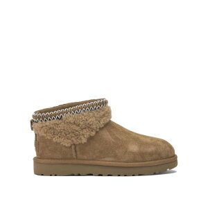 UGG �A�O ���f�B�[�X �u�[�c 1158263CHE Classic Ultra Mini Maxi Curly ankle boots Brown 36 37 38 39 40 10 6 7 8 9 �y���������E�֐ō��z