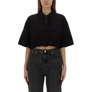 ALT_[ eB[ alexanderwang.t DECONSTRUCTED POLO 4CC3251030963B Women VcEuEX BLACK M S XS yE֐ōz