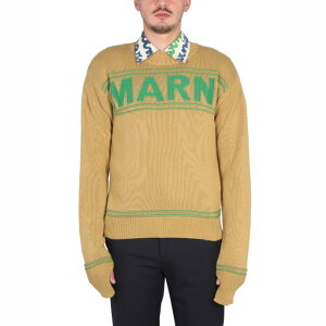 Marni }j Y jbgEZ[^[EJ[fBK GCMG0293Q0UFC40000V24 KNIT SWEATSHIRT WITH LOGO YELLOW 50 48 yE֐ōz