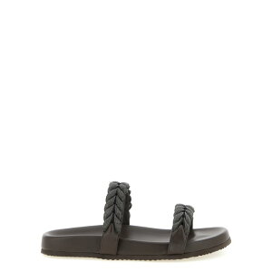 Brunello Cucinelli �u���l���E�N�`�l�� ���f�B�[�X �T���_�� MZGAG3159C8279 'Precious Braided Straps' sandals Brown IT36 IT37 IT38 IT39 IT40 40 39 41 36 38 37 �y���������E�֐ō��z