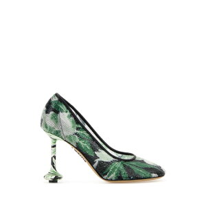 LOEWE ���G�x ���f�B�[�X �p���v�X�E�n�C�q�[�� LLSTS01X19BLAHIBGRE Embellished mesh Toy pumps Floral 36 37 38 38.5 39 40 �y���������E�֐ō��z