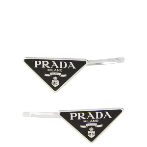 Prada �v���_ ���f�B�[�X �w�b�h�A�N�Z�T���[ 1IF0512BA6F0002 Logo two hairpin set Black onesize �y���������E�֐ō��z