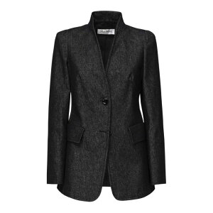 Max Mara �}�b�N�X�}�[�� ���f�B�[�X �u���U�[�E�W���P�b�g 25110410936E15 Beatrice Denim Effect Blazer Blue 44 42 �y���������E�֐ō��z