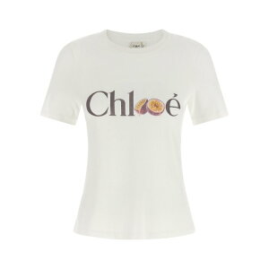 Chloe �N���G ���f�B�[�X T�V���c�E�J�b�g�\�[ CH26SJH08197101 Printed T-shirt White L M S XS XL 3XS �y���������E�֐ō��z