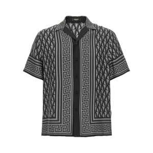 VERSACE ���F���T�[�`�F �����Y �V���c�E�u���E�X 10227401A167855E720 'V Greca' shirt Gray IT48 IT50 IT52 IT54 48 50 52 54 56 58 60 62 �y���������E�֐ō��z