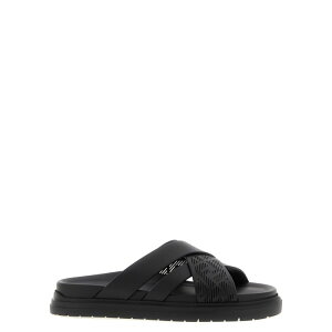 FENDI �t�F���f�B �����Y �T���_�� 7X1770ARIDF0ABB Crossed band slides Black 81/2 91/2 71/2 10 6 7 8 9 11 12 �y���������E�֐ō��z