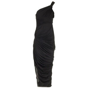 Rick Owens ���b�N �I�E�G���X ���f�B�[�X �����s�[�X�E�h���X�E�I�[���C������ RO01D2598BH09 Draped jersey midi dress Black IT32 IT34 IT36 IT38 IT40 IT42 IT44 IT46 IT48 IT50 IT52 IT54 IT56 40 44 �y���������E�֐ō��z