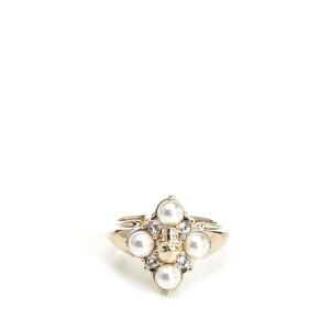 Alexander McQUEEN �A���L�T���_�[�E�}�b�N�C�[�� ���f�B�[�X �����O 855272J161P1053 Skull ring with pearls Gold IT10 IT11 IT12 IT13 IT14 IT15 IT16 IT17 IT18 IT19 IT20 IT21 IT5 IT6 IT7 IT8 IT9 13 15 �y���������E�֐ō��z