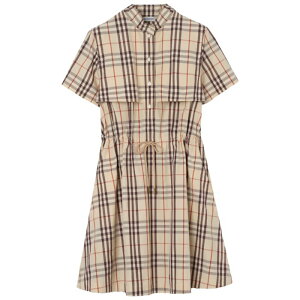 Burberry �o�[�o���[ ���f�B�[�X �����s�[�X�E�h���X�E�I�[���C������ 8123248C5586 CHECK COTTON SHORT-SLEEVED DRESS C5586 ALMOND BEIGE IP CHCK 4 6 8 10 0 �y���������E�֐ō��z