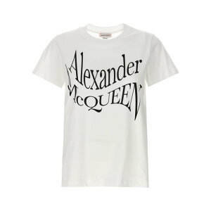 yyVubNtCf[ő80%OFF+P2{~zAlexander McQUEEN ALT_[E}bNC[ fB[X TVcEJbg\[ 781403QZALT0900 Logo print t-shirt White/Black IT38 IT40 IT42 IT44 IT46 38 40 42 44 y