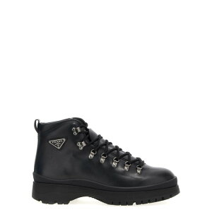 Prada �v���_ �����Y �u�[�c 2TE201FG000070F0002 Logo leather ankle boots Black 10 11 6 7 8 9 6.5 7.5 8.5 9.5 �y���������E�֐ō��z