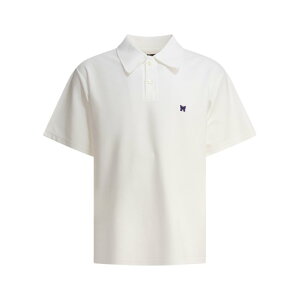 Needles j[hY Y |Vc QV352AWHITE "Poly Pique" polo shirt White S L M XL yE֐ōz