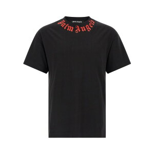 Palm Angels �p�[���G���W�F���X �����Y T�V���c�E�J�b�g�\�[ PMAA109S26JER00810251025 'Neck Logo' T-shirt Black L M S XL XS 2XS �y���������E�֐ō��z