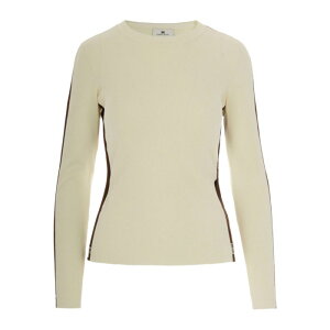 Elisabetta Franchi �G���U�x�b�^ �t�����L ���f�B�[�X �j�b�g�E�Z�[�^�[�E�J�[�f�B�K�� MK03S56E2EG2 Elisabetta Franchi Sweaters BIANCO 40 42 44 38 46 48 �y���������E�֐ō��z
