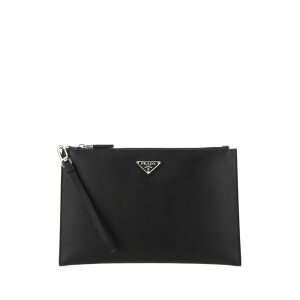Prada �v���_ �����Y �N���b�`�o�b�O�E�|�[�` 2NH005PN9F0002 Black leather clutch Black onesize �y���������E�֐ō��z
