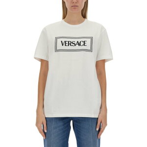 VERSACE ���F���T�[�`�F ���f�B�[�X T�V���c�E�J�b�g�\�[ 10118821A085732W020 T-SHIRT WITH '90S VINTAGE LOGO WHITE 40 38 42 44 �y���������E�֐ō��z