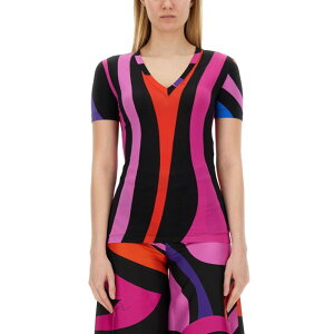 Emilio Pucci �G�~���I�v�b�` ���f�B�[�X T�V���c�E�J�b�g�\�[ 4HJM114H796040 MARBLE PRINT T-SHIRT MULTICOLOUR 42 40 38 �y���������E�֐ō��z
