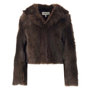 LOEWE ���G�x ���f�B�[�X ���U�[&�t�@�[�W���P�b�g�E�R�[�g S540Y19L273110 shearling hooded jacket Brown FR36 FR38 FR30 FR32 FR34 FR40 FR42 FR44 FR46 FR48 FR50 FR52 FR54 36 38 �y���������E�֐ō��z